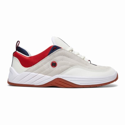 DC Williams Slim S Suede Men's Red/White/Navy Skate Shoes Australia FBN-189